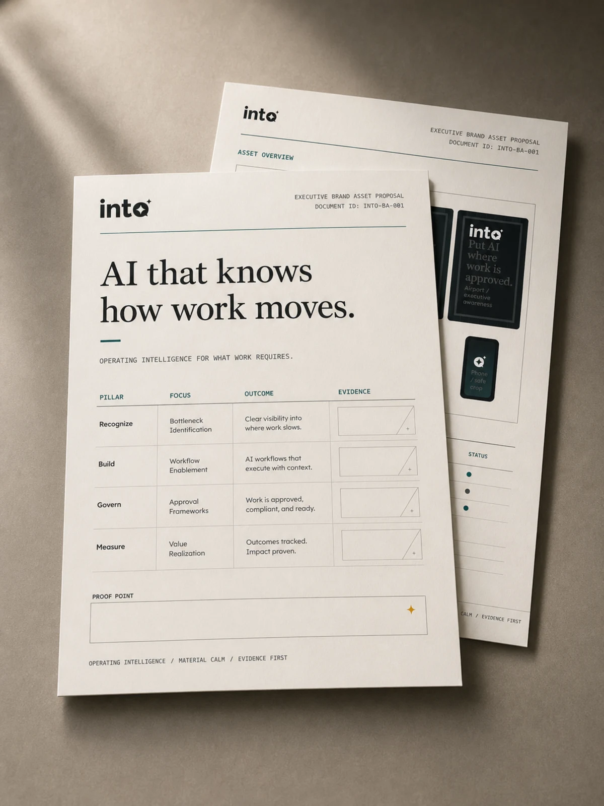 INTO document template on desk