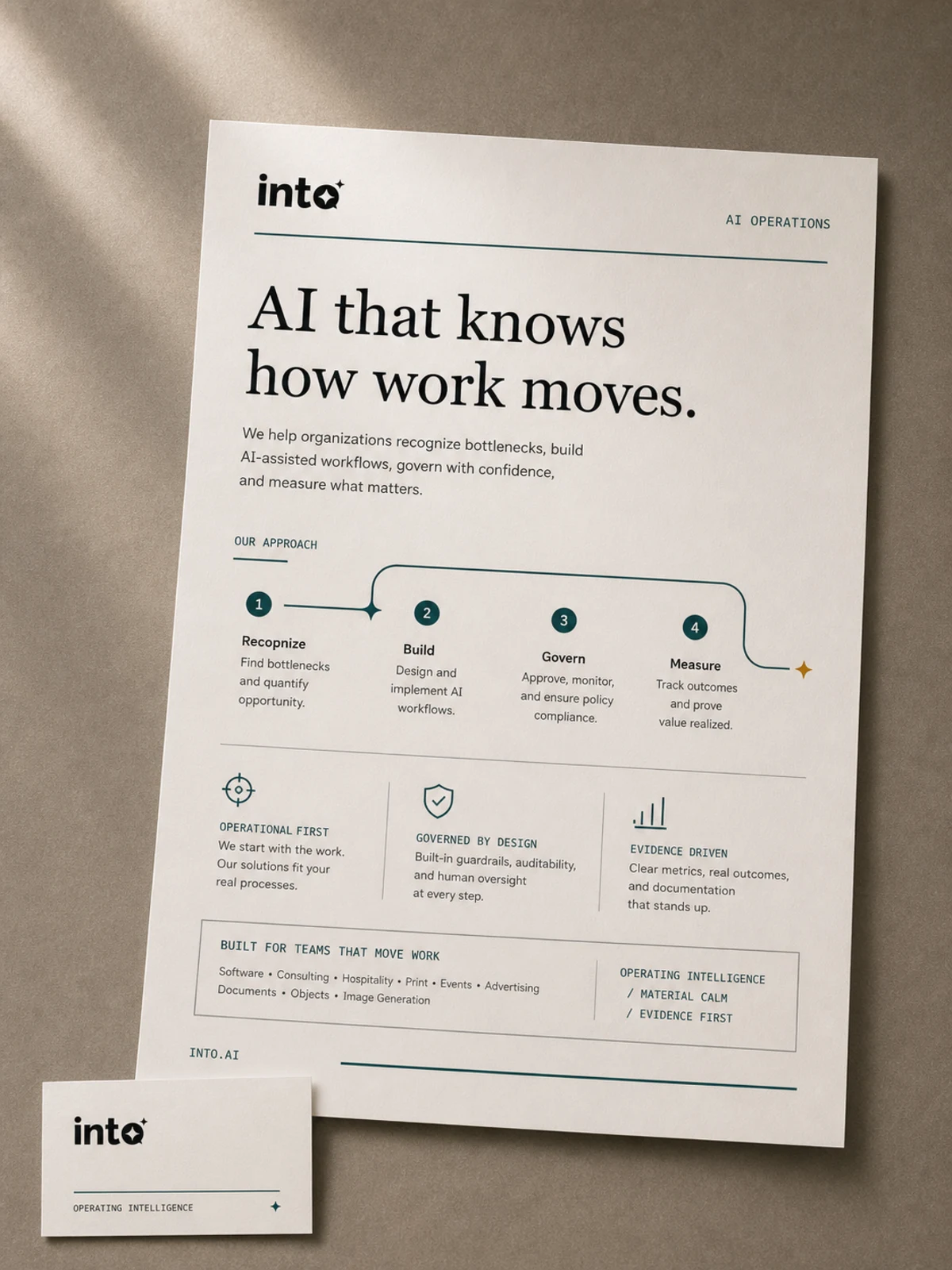 One-page sales sheet